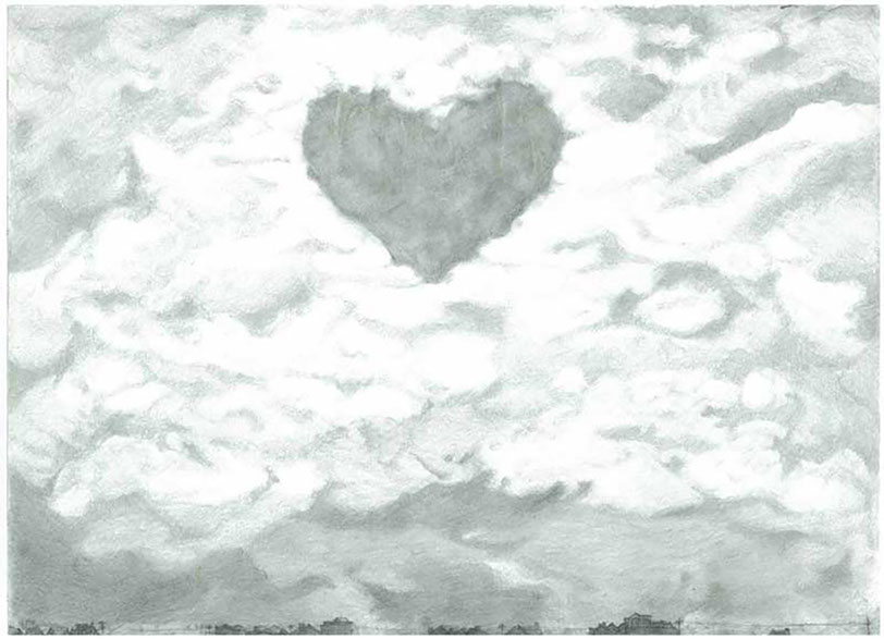 heart in clouds above marks point lake macquarie 